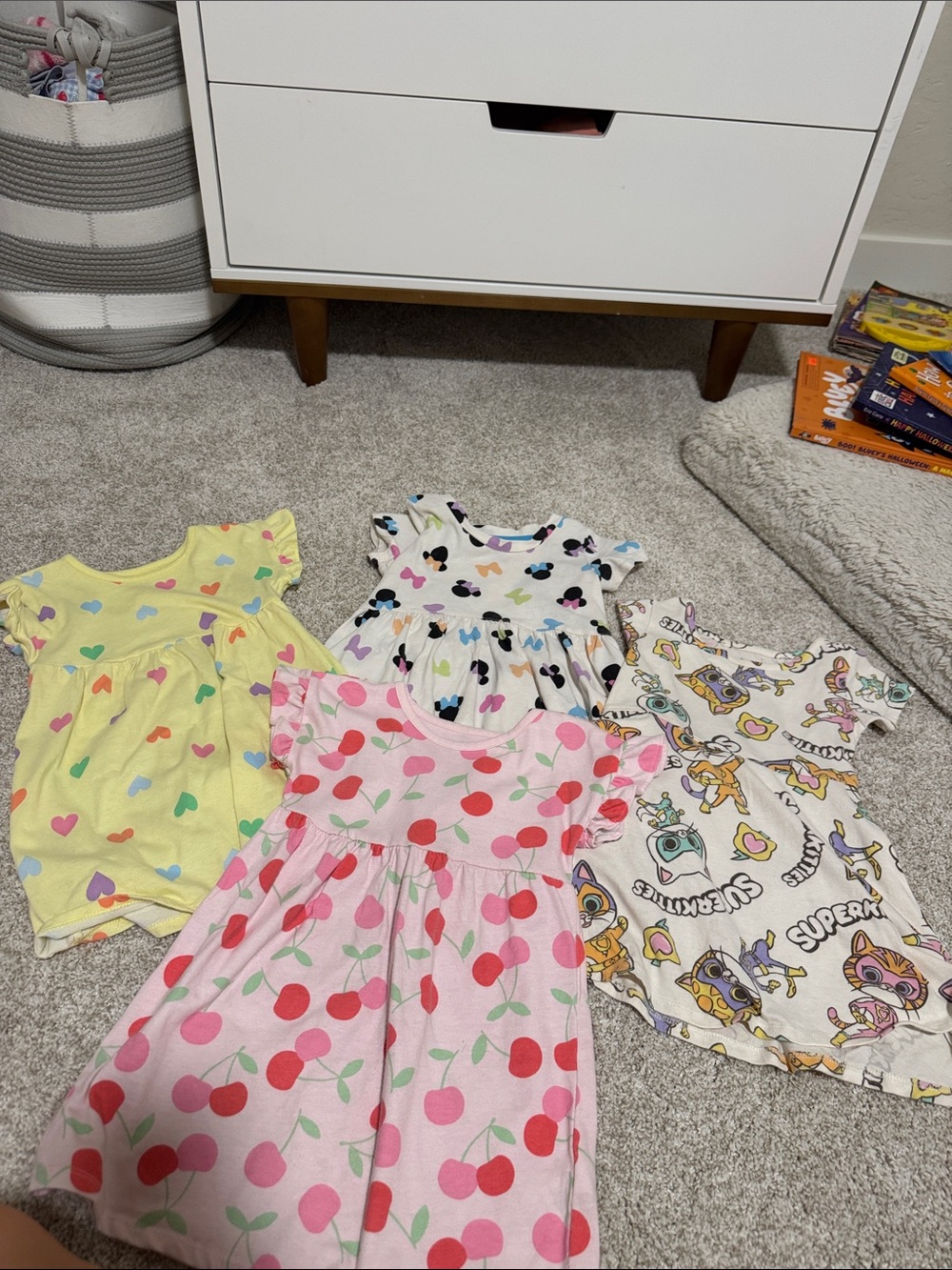 Garanimals Pink Cherry Print Short-Sleeve Dress 3t - 4pieces